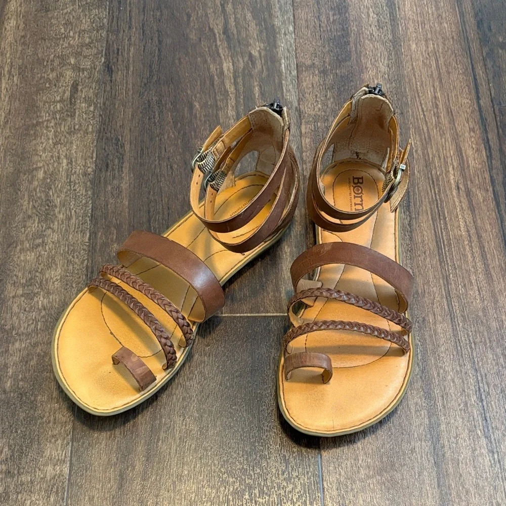 Born Brown Strappy Sandals - Picture 1 of 5